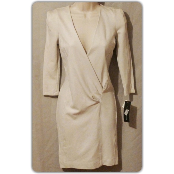 French Connection Dresses & Skirts - NWT French Connection Cream/Beige Wrap Dress 0